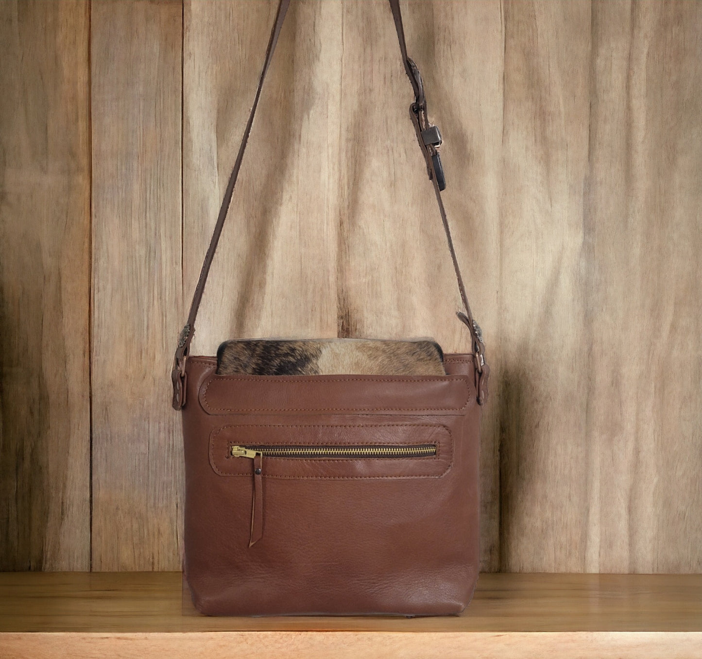 LEATHER/HAIR-ON HIDE BAG